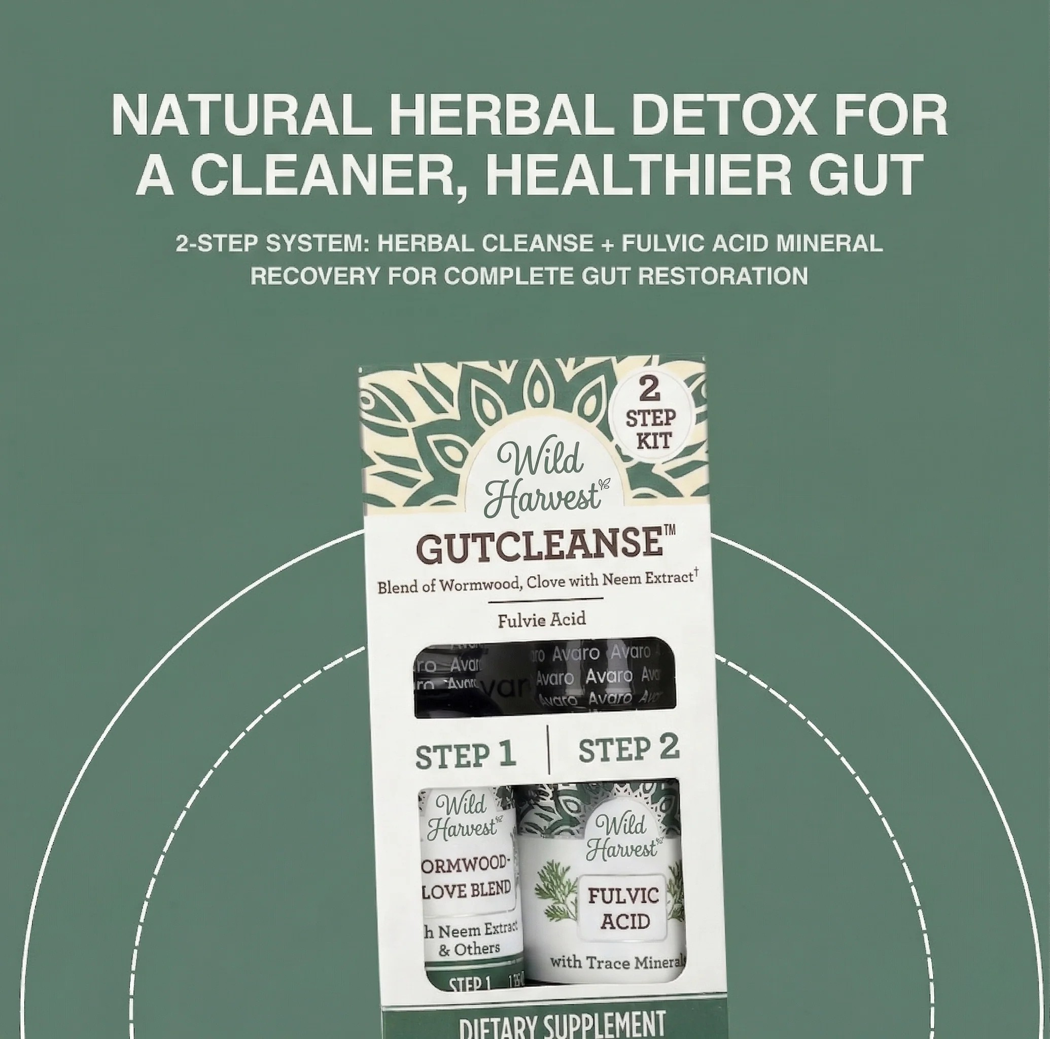 Wild Harvest® GutCleanse 2-Step Parasite Cleanse Kit - Natural Herbal Detox for a Cleaner, Healthier Gut