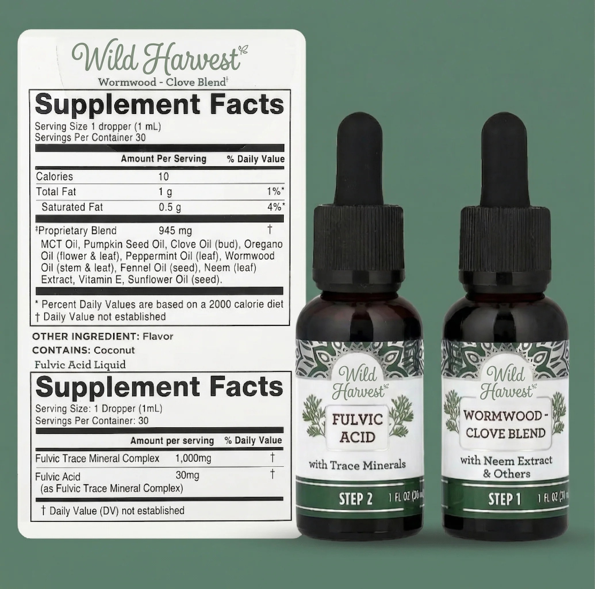 Wild Harvest® GutCleanse 2-Step Parasite Cleanse Kit - Natural Herbal Detox for a Cleaner, Healthier Gut