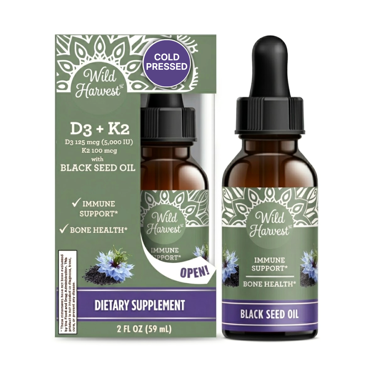 D3 + K2 with Black Seed Oil Liquid Drops