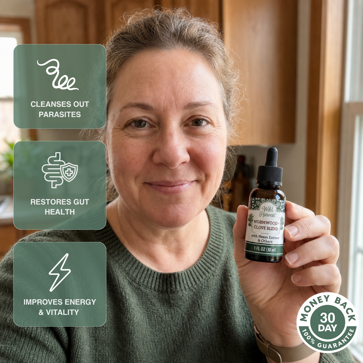 Wild Harvest® Wormwood & Clove Drops - Natural Herbal Parasite Cleanse for a Cleaner, Healthier Gut