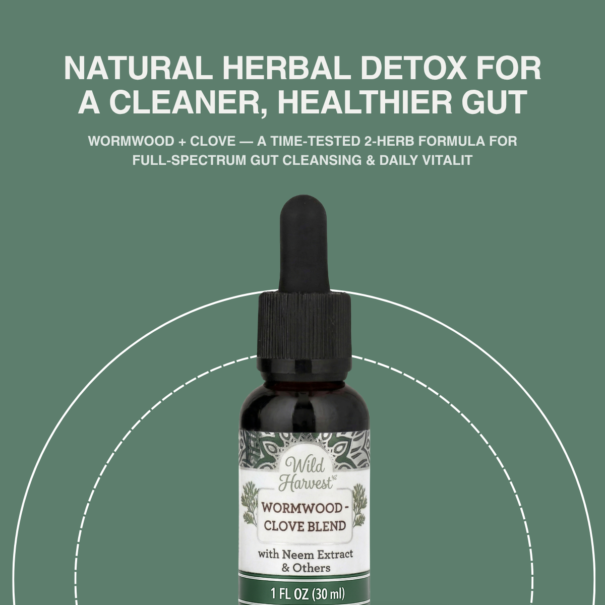 Wild Harvest® Wormwood & Clove Drops - Natural Herbal Parasite Cleanse for a Cleaner, Healthier Gut