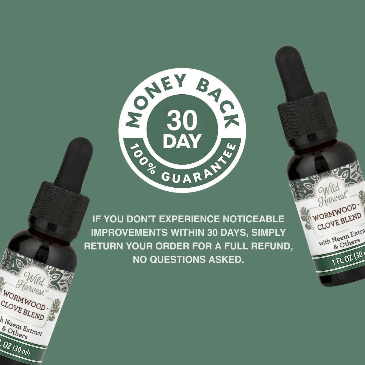 Wild Harvest® Wormwood & Clove Drops - Natural Herbal Parasite Cleanse for a Cleaner, Healthier Gut