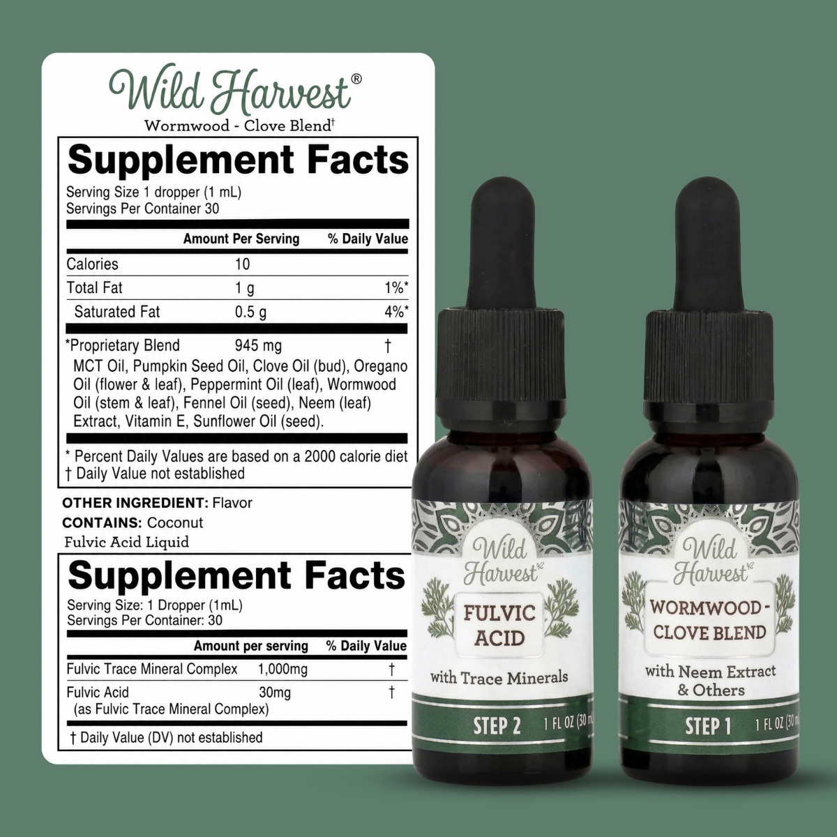 WildHarvest™ Kit de limpieza intestinal en 2 pasos GutCleanse – Desintoxicación herbal natural para un intestino más limpio y saludable