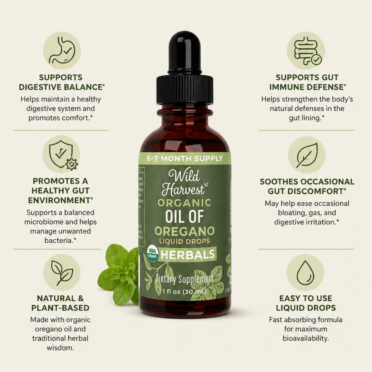 Organic Oil of Oregano Liquid Drops