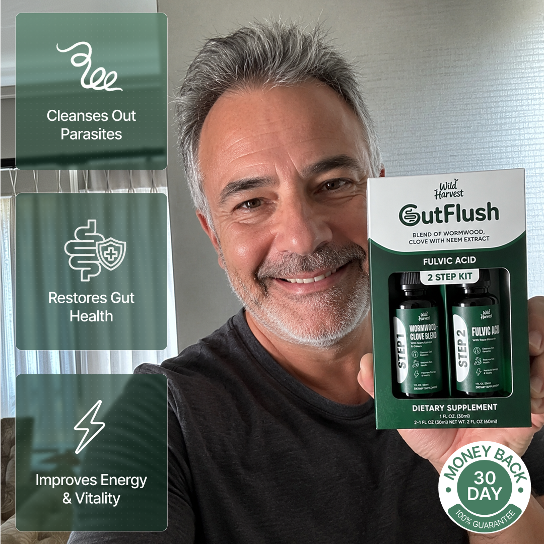 Wild Harvest® GutFlush 2-Step Parasite Cleanse Kit - Natural Herbal Detox for a Cleaner, Healthier Gut