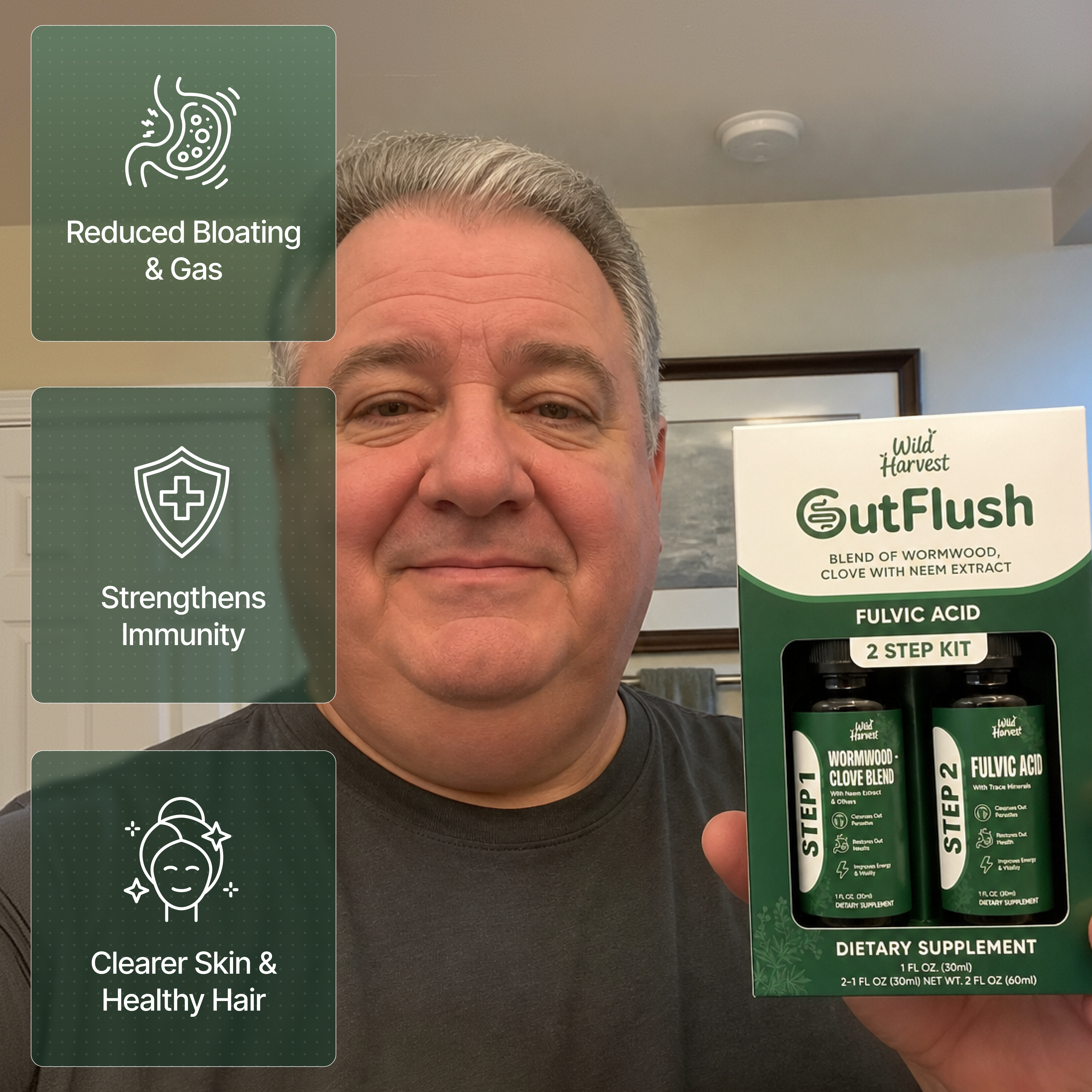 Wild Harvest® GutFlush 2-Step Parasite Cleanse Kit - Natural Herbal Detox for a Cleaner, Healthier Gut