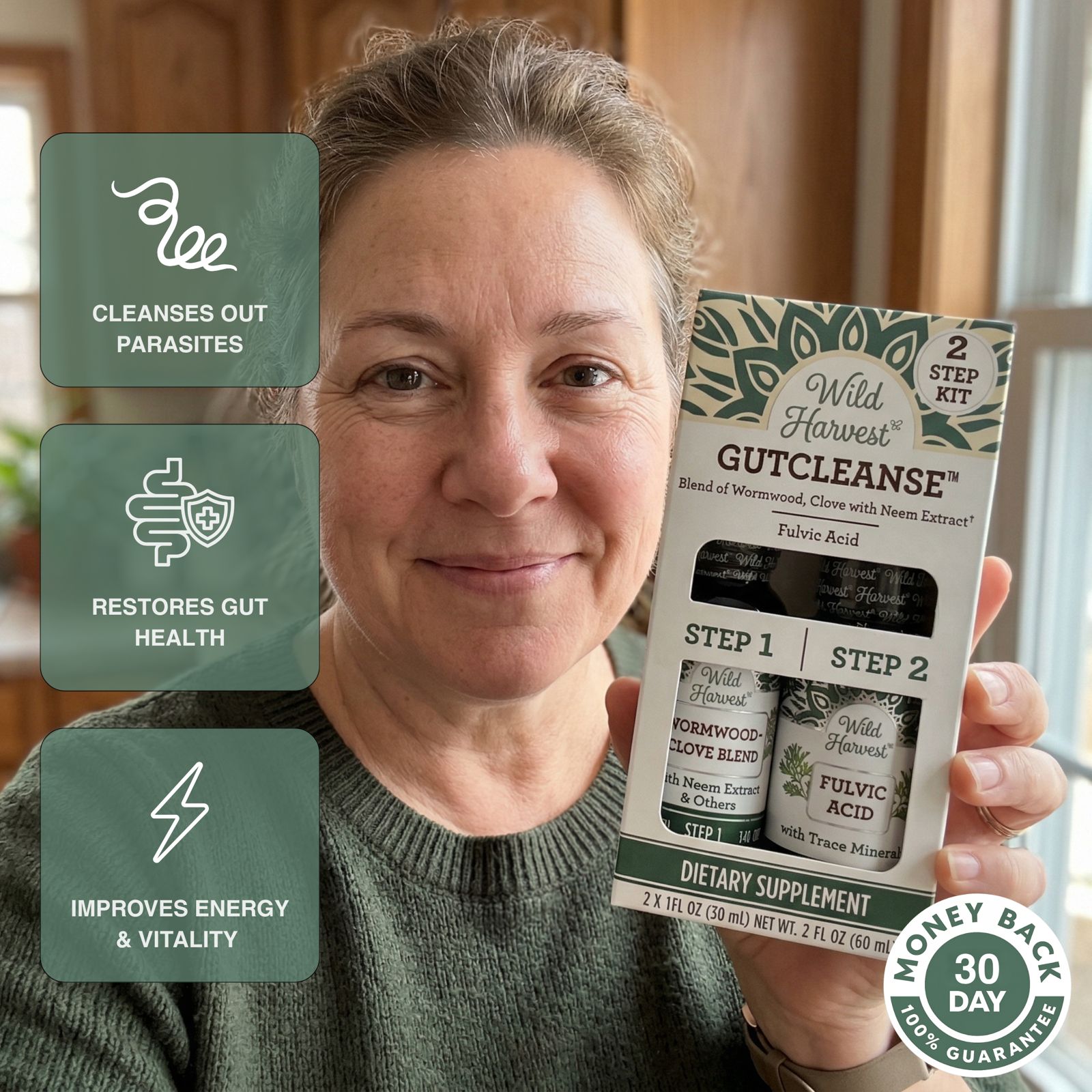 Wild Harvest® GutCleanse 2-Step Parasite Cleanse Kit - Natural Herbal Detox for a Cleaner, Healthier Gut